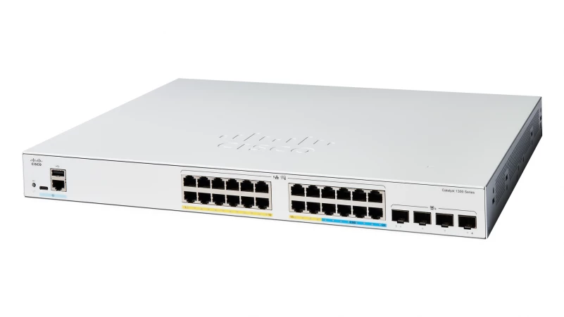 Cisco Catalyst C1300-24MGP-4X – Switch Multi-Gig PoE+ 24 port (2.5G) + 4 uplink 10G SFP+, hiệu năng mạnh mẽ cho SMB