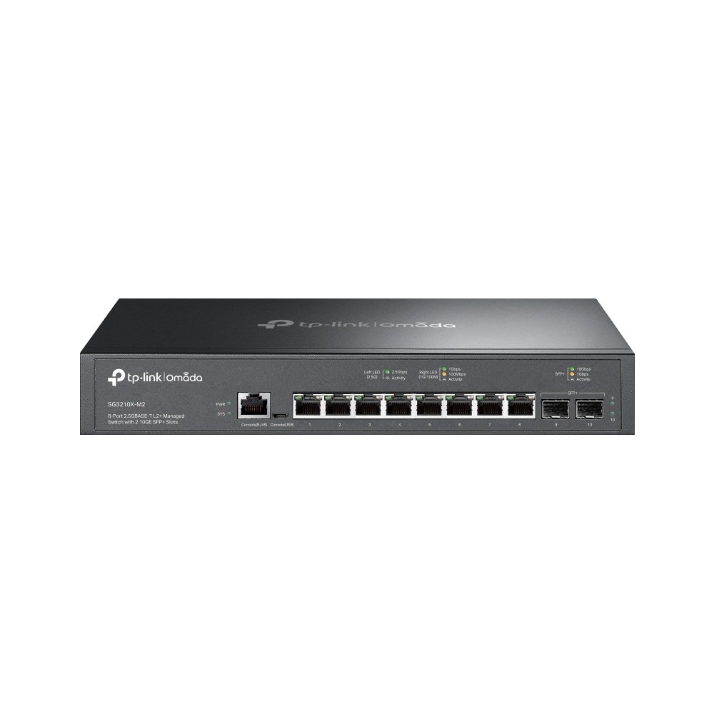 TP-Link SG3210X-M2 | Switch 10 Port 2.5G Uplink 10G Quản Lý Cao Cấp Omada, VLAN, QoS, Static Routing, Bảo Mật Toàn Diện