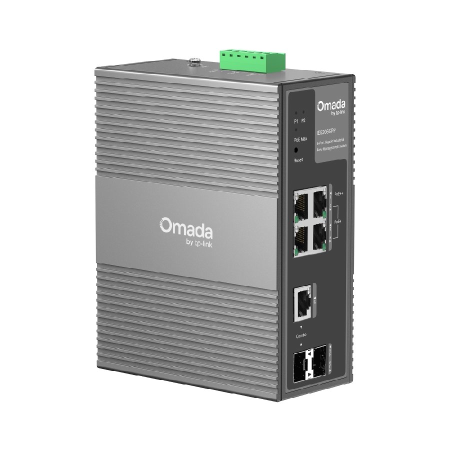TP-Link IES206GPP | Switch Công Nghiệp 6 Port Gigabit PoE++ 120W Quản Lý Cloud Omada, IP40, Hoạt Động -40~75°C