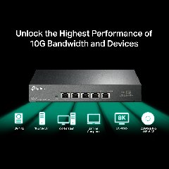 TP-Link TL-SX105 | Switch 10G Multi-Gigabit 5 port, Unmanaged, vỏ kim loại cao cấp, hiệu năng cực cao cho NAS & doanh nghiệp