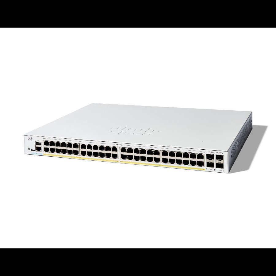 Cisco Catalyst C1200-48P-4G - Switch PoE+ 48 port Gigabit + 4 uplink SFP, cấp nguồn linh hoạt cho hệ thống SMB