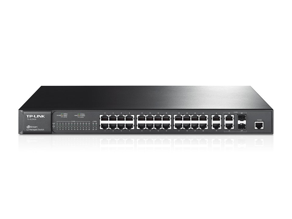 TP-Link TL-SL3428 | Managed Switch 24 Port Fast Ethernet + 4 Gigabit, VLAN, QoS, SNMP quản lý chuyên sâu