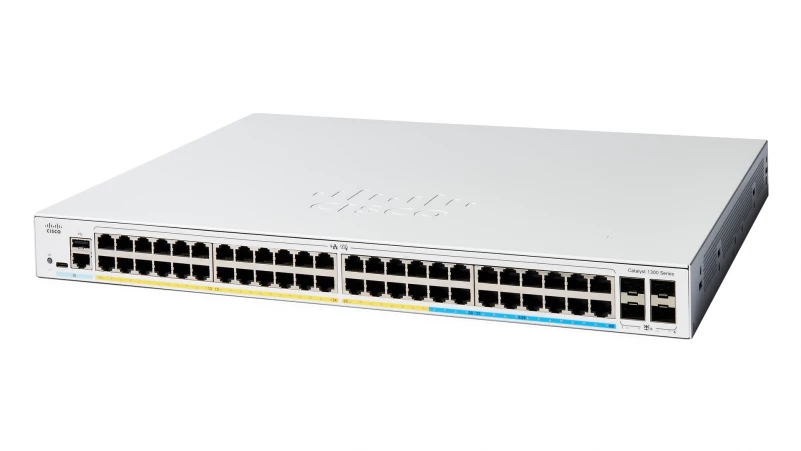Cisco Catalyst C1300-48MGP-4X – Switch Multi-Gig PoE+ 48 port (2.5G) + 4 uplink 10G SFP+, hiệu năng mạnh mẽ cho SMB và campus