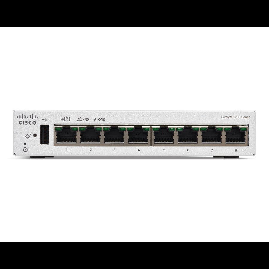 Cisco Catalyst C1200-8T-D - Switch Gigabit không PoE, fanless, hiệu năng ổn định cho văn phòng nhỏ