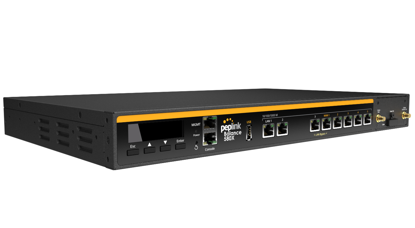 Peplink Balance 580X (BPL-580X) – Router SD-WAN 5 WAN Gigabit, mở rộng LTE/5G, throughput 4Gbps cho doanh nghiệp lớn