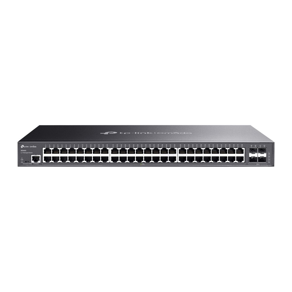 TP-Link SG3452 | Switch 48 Port Gigabit L2+ Quản Lý Cao Cấp Omada, VLAN, QoS, Static Routing, Thiết Kế Kim Loại Không Quạt Êm Ái