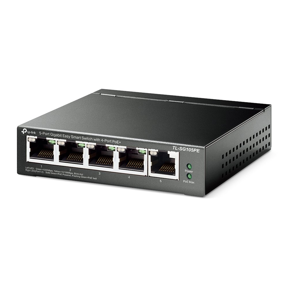 TP-Link TL-SG105PE | Easy Smart PoE+ Switch 5 Port Gigabit 65W, VLAN, QoS, quản lý linh hoạt