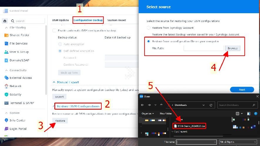 Hướng dẫn Export và Import cấu hình NAS Synology