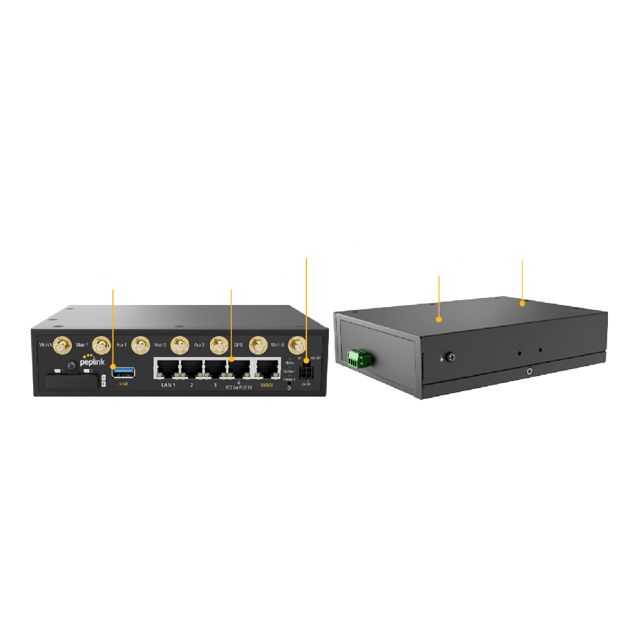 Pepwave MAX BR2 LTE (MAX-BR2-LTE-E-T-PRM) – Router Dual LTE công nghiệp, Wi-Fi 5, SpeedFusion bonding, bền bỉ cho môi trường khắc nghiệt
