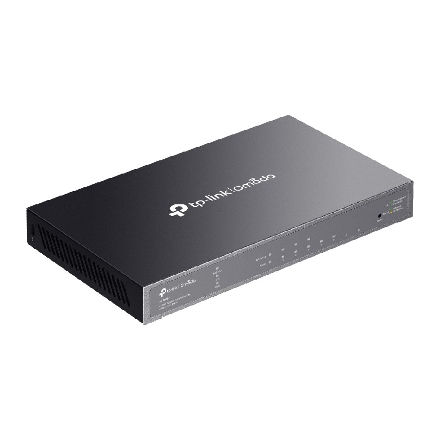 TP-Link SG2008P | Switch 8 Port Gigabit PoE+ Quản Lý Dễ Dàng Omada, VLAN, QoS, Tổng Công Suất 62W, Thiết Kế Kim Loại Êm Ái