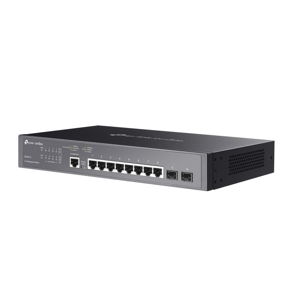 TP-Link SG3210 | Switch 8 Port Gigabit L2+ Quản Lý Cao Cấp Omada, VLAN, QoS, Static Routing, Thiết Kế Kim Loại Không Quạt Êm Ái