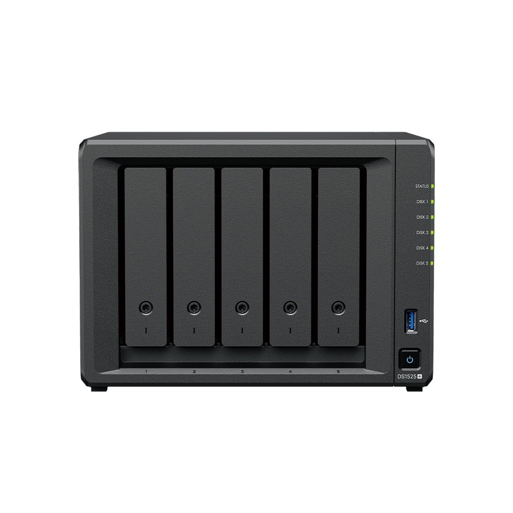 Synology DS1525+ - NAS 5-bay Ryzen mạnh mẽ, mở rộng 15 bay cho văn phòng & doanh nghiệp