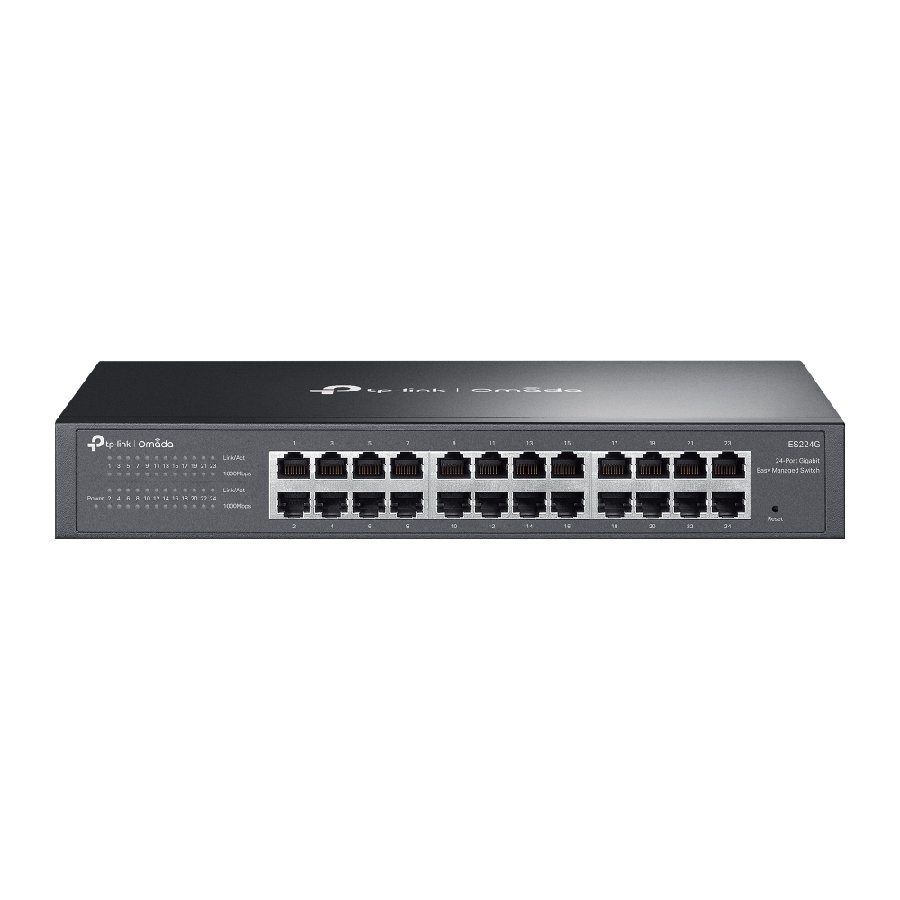 TP-Link ES224G | Switch 24 Port Gigabit Quản Lý Dễ Dàng Omada, VLAN, QoS, Gắn Rack Kim Loại Bền Bỉ