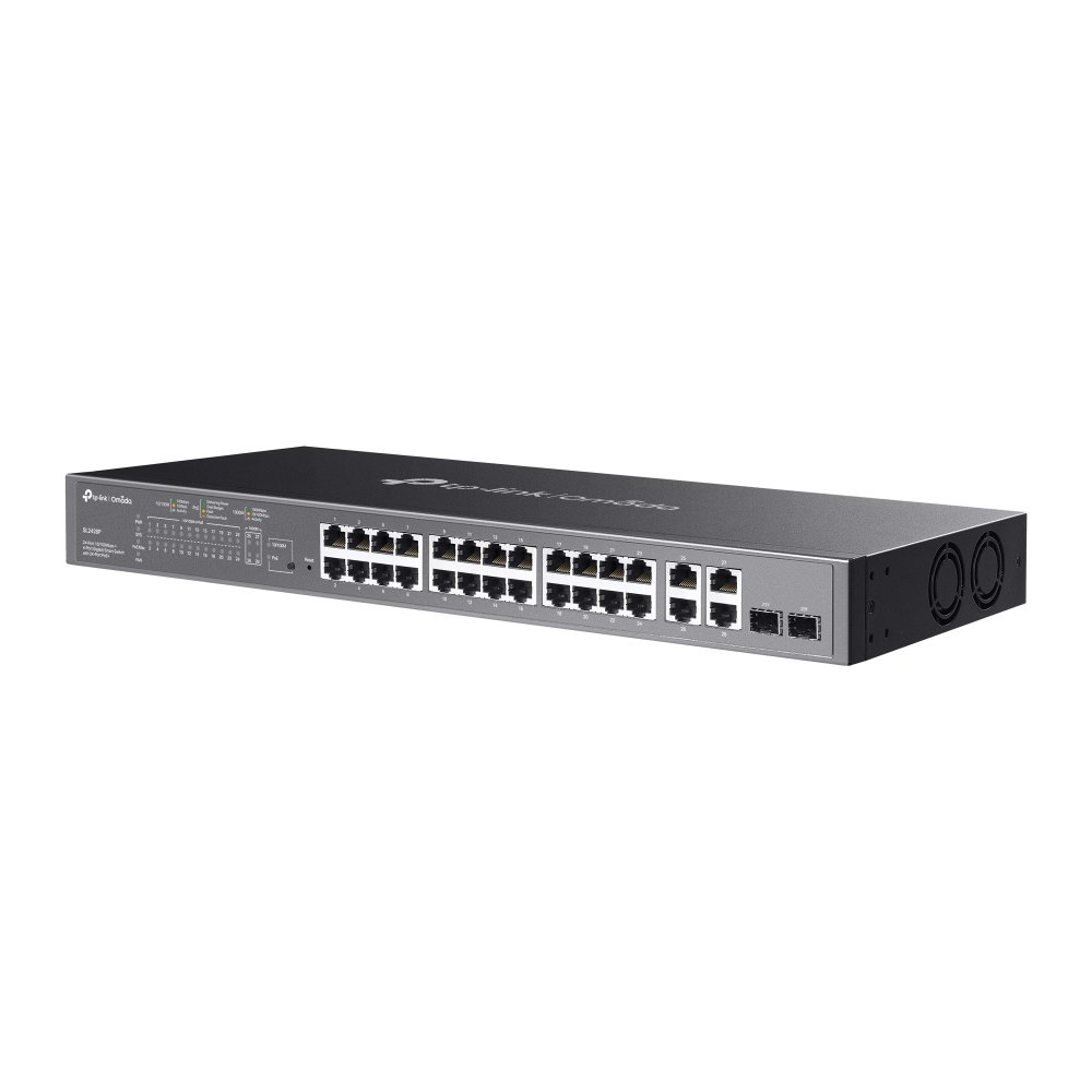 TP-Link SL2428P | Switch 24 Port PoE+ Quản Lý Cao Cấp Omada, VLAN, QoS, Static Routing, Tổng Công Suất 250W, Gắn Rack Kim Loại Bền Bỉ