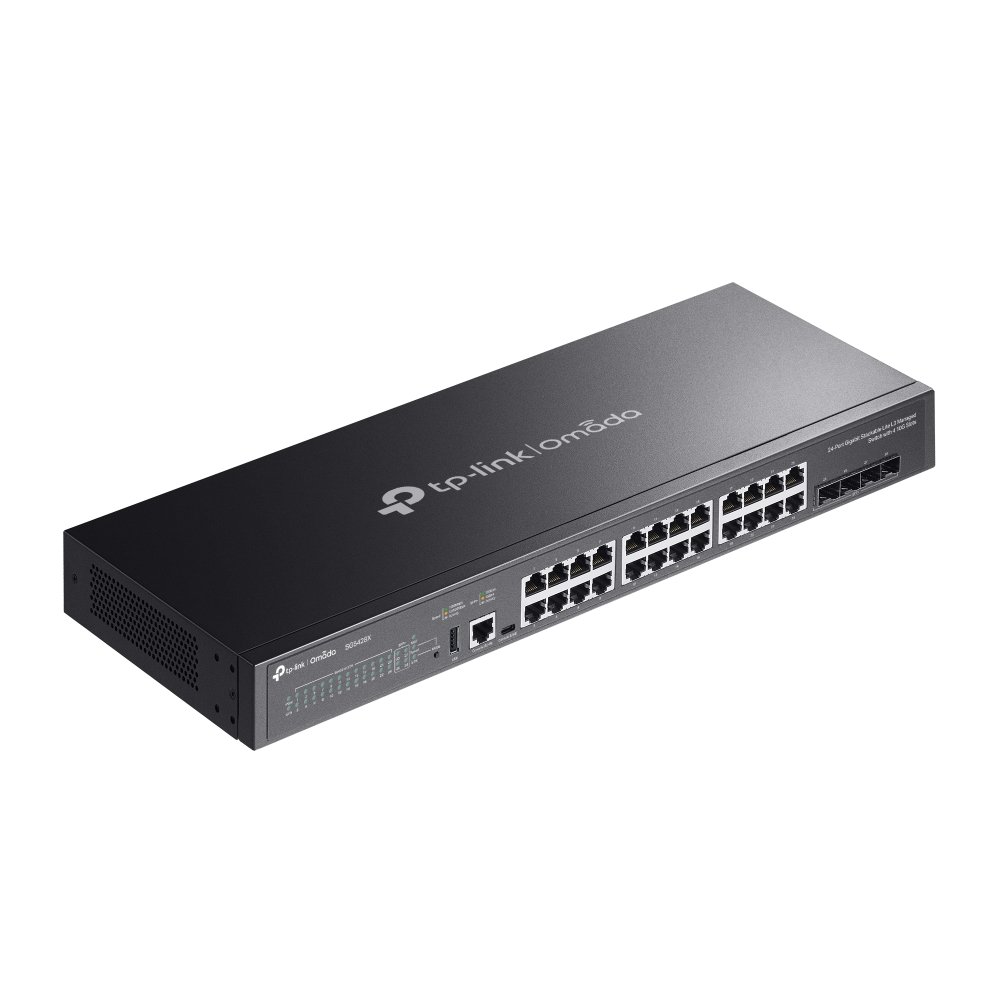 TP-Link SG5428X | Switch L3 Lite 28 Port Gigabit Stackable Uplink 10G Quản Lý Omada, VLAN, OSPF, RIP, ERPS