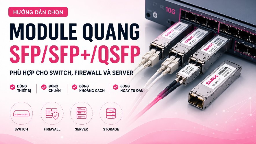 Cách chọn module quang SFP/SFP+/QSFP phù hợp cho switch, firewall và server