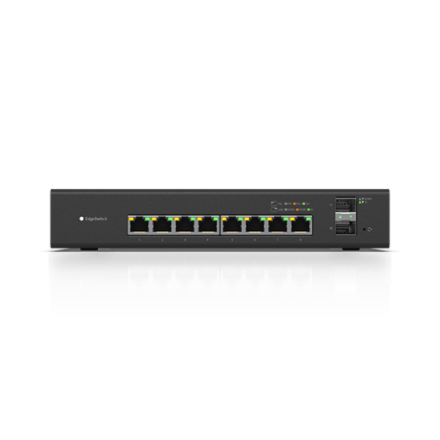Ubiquiti EdgeSwitch 8 PoE ES-8-150W – 8x Gigabit RJ45 + 2x SFP, 150W PoE