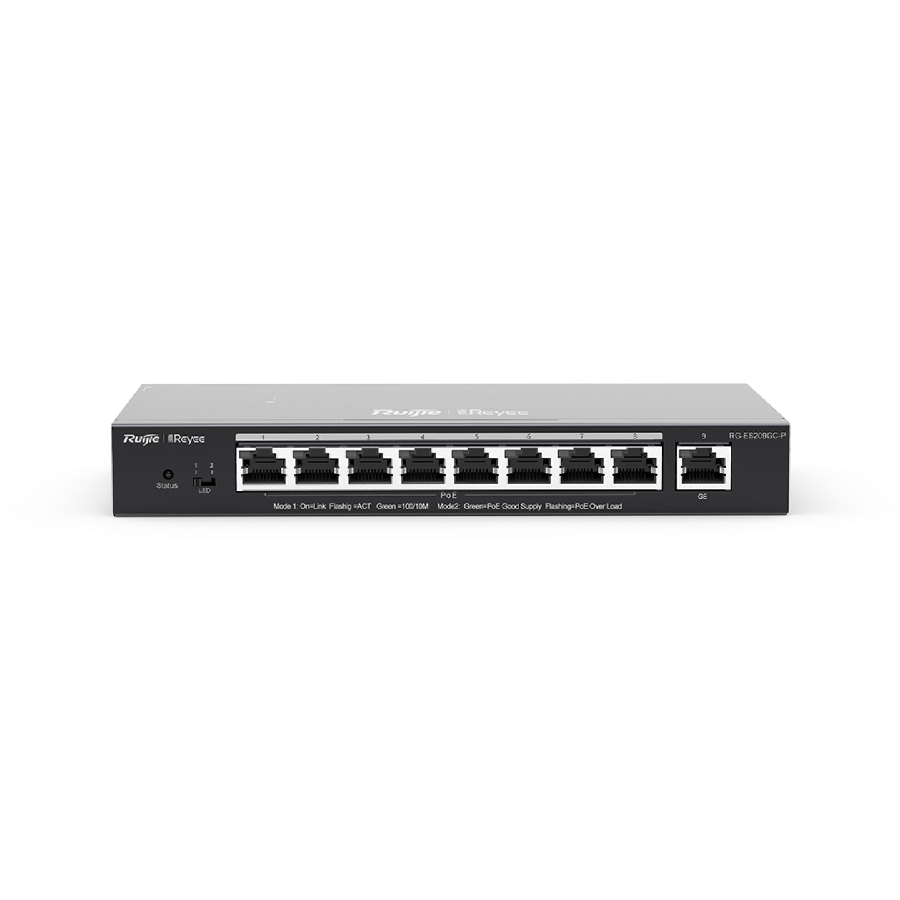 Ruijie Reyee RG-ES209GC-P – 9-Port Gigabit Smart Cloud Managed PoE Switch cho SMB và hệ thống camera IP