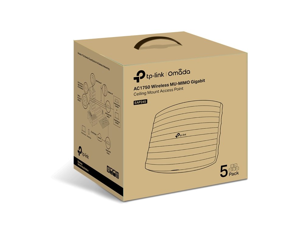 TP-Link EAP245 | WiFi Ceiling Access Point AC1750 Gigabit, MU-MIMO, PoE & Quản Lý Cloud Qua Omada SDN