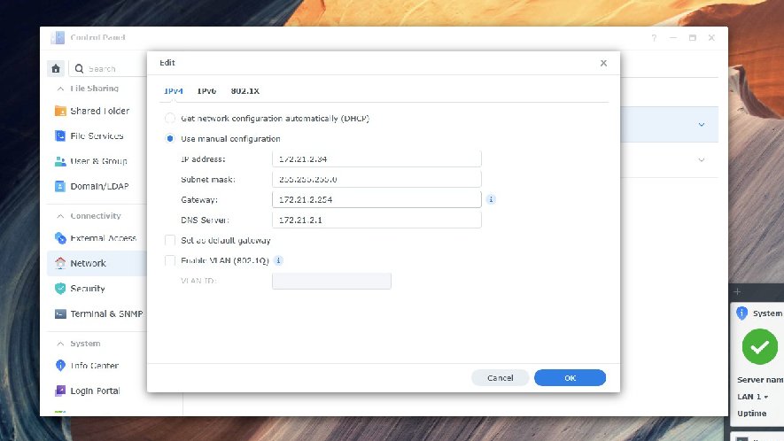 Hướng dẫn đặt địa chỉ IP tĩnh trên NAS Synology