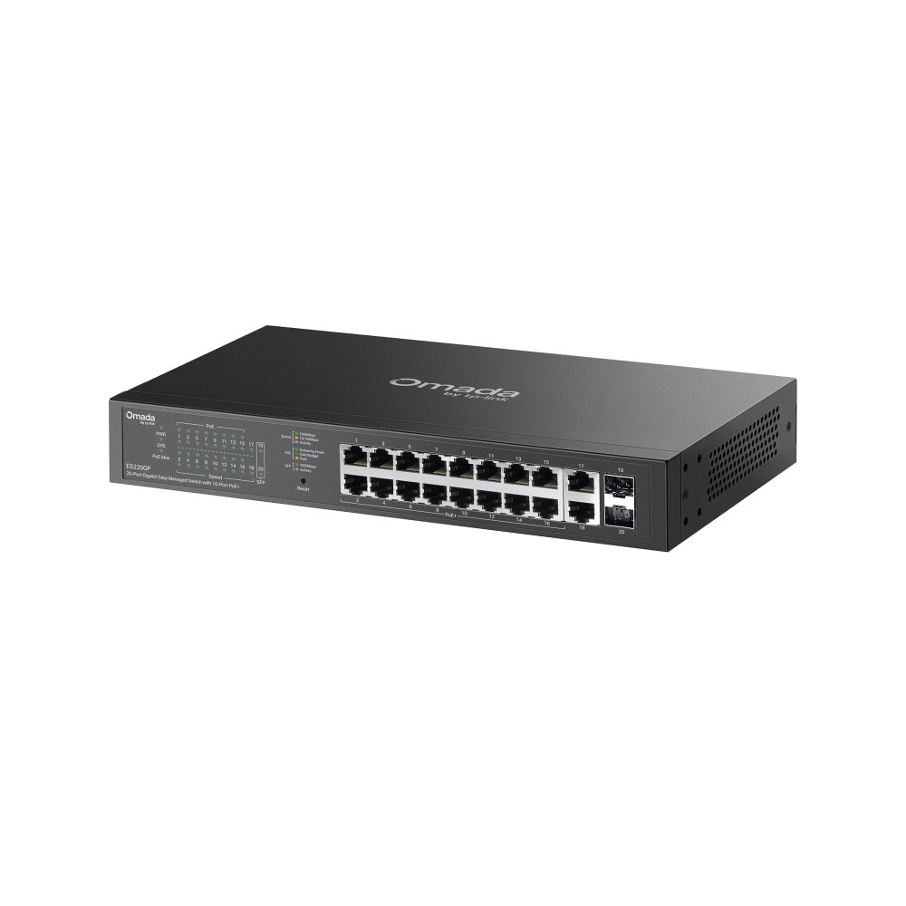 TP-Link ES220GP | Switch 20 Port Gigabit PoE+ Quản Lý Dễ Dàng Omada, VLAN, QoS, Tổng Công Suất 150W, Vỏ Kim Loại Bền Bỉ