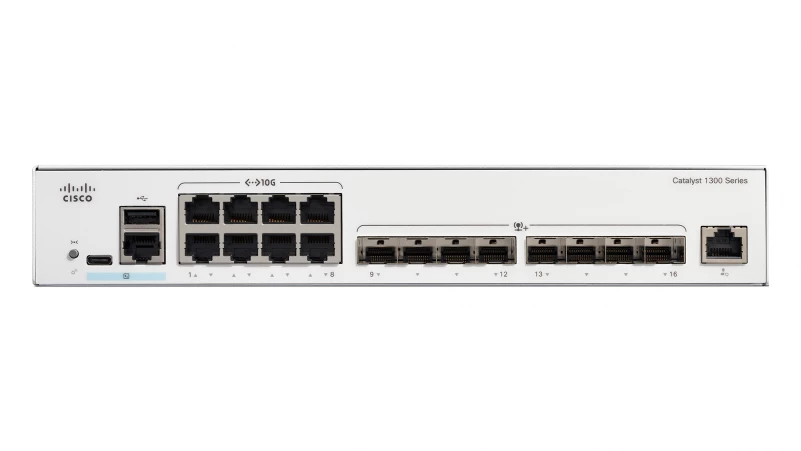 Cisco Catalyst C1300-16XTS – Switch 10G Hybrid (8 Copper + 8 SFP+), hiệu năng cao cho mạng core SMB