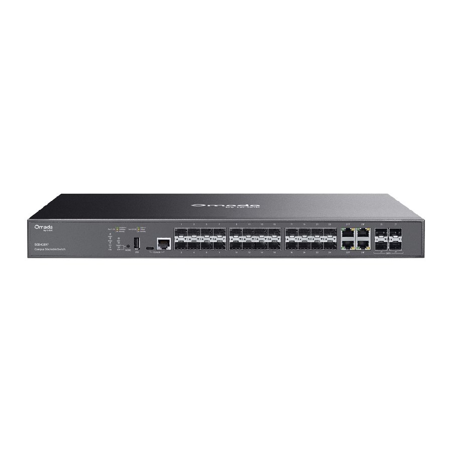TP-Link SG5428XF | Switch Quang L3 Lite 28 Port SFP Uplink 10G Stackable Quản Lý Omada, Dual PSU, VLAN, OSPF, ERPS