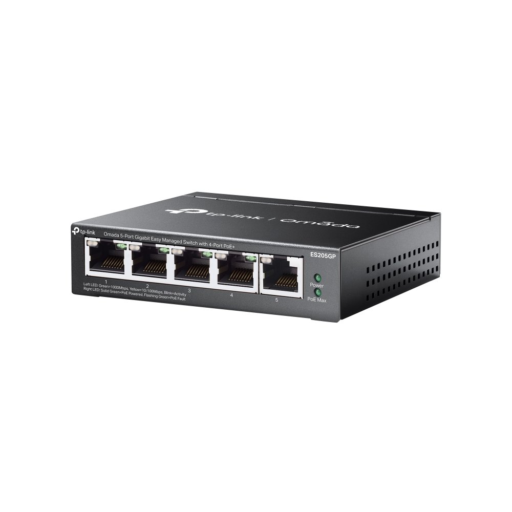 TP-Link ES205GP | Switch 5 Port Gigabit PoE+ 65W Quản Lý Dễ Dàng Omada, Truyền Xa 250m, Cắm Là Chạy