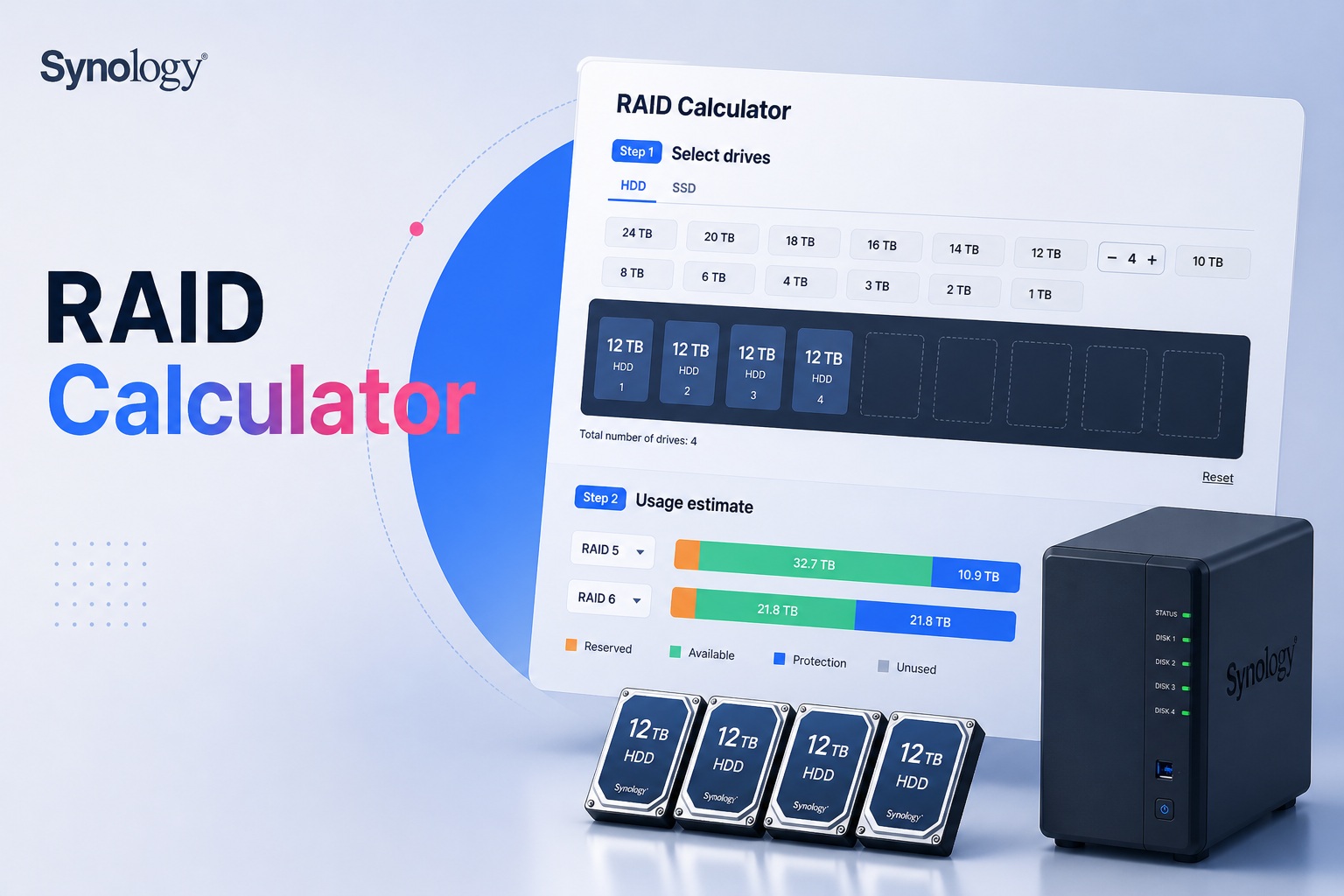 Loading Into Raid Visualizer Hướng dẫn sử dụng RAID Calculator Synology: Cách tính dung lượng RAID
